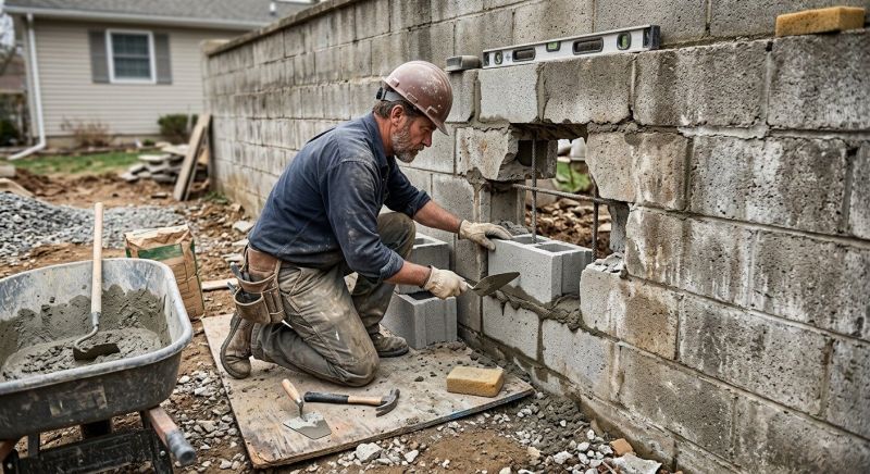 Block Wall Repair in Hazel Park, MI