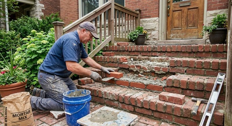 Brick Stoop Repair in Oakland County, MI