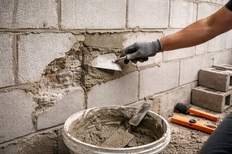 Cinder Block Wall Repair in Armada, MI