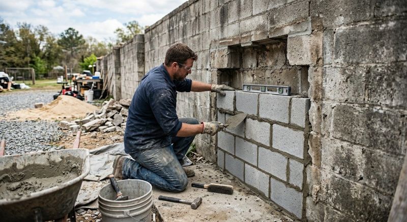 Cinder Block Wall Repair in Huntington Woods, MI