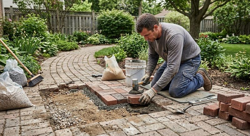 Entryway Brick Repair in Oakland County, MI