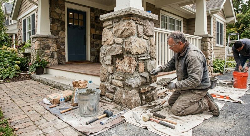 Stone Column Repair in Oakland County, MI
