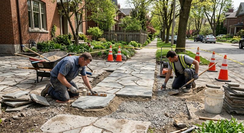 Stone Walkway Repair in Oakland County, MI
